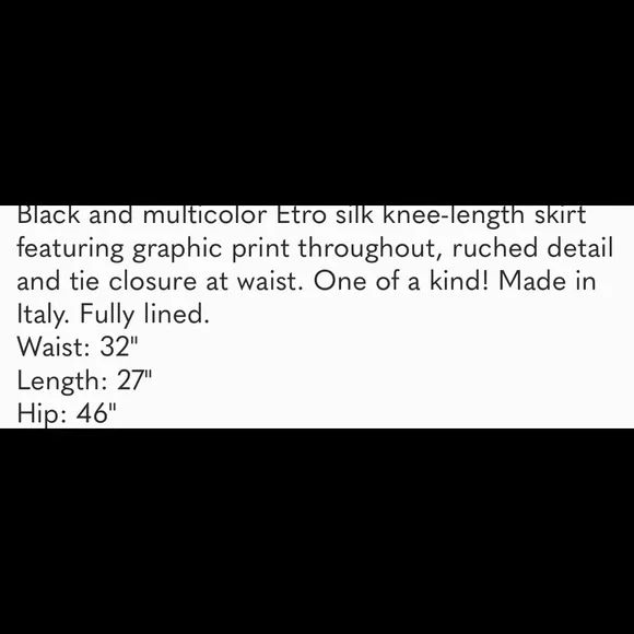 Etro Black Ruched Knee-Length Cocktail Skirt - Picture 7 of 7